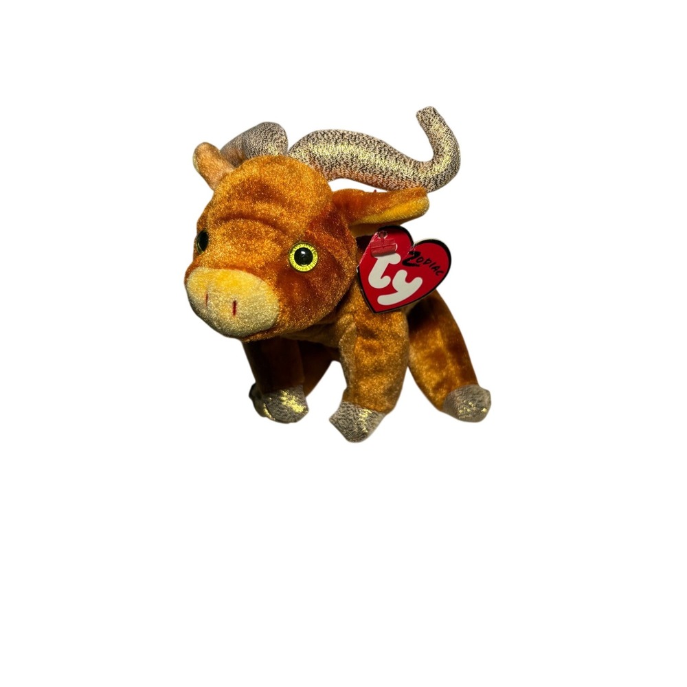 Ty Beanie Babies‎ Zodiac Collection Ox Plush Brown Gold Horns 2000 with Tags